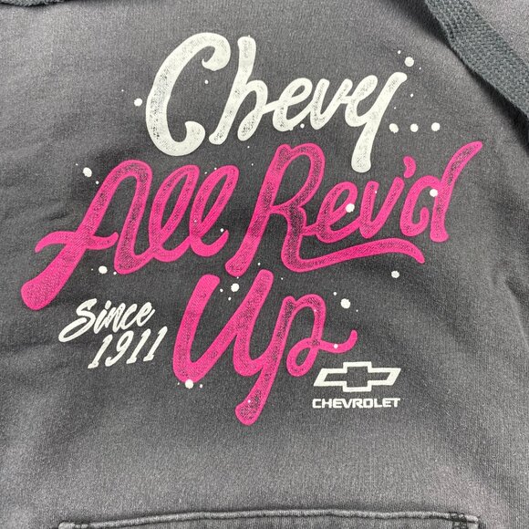 Chevy All REV'D Up Hoodie Sweater Men Large L Gray Black Chevrolet Trucks CHOKO - Picture 2 of 6